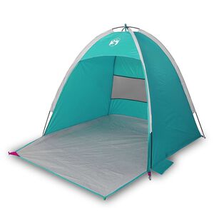 vidaXL Tente de plage 3 personnes vert imperm&eacute;able