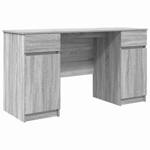 vidaXL Bureau Sonoma gris Bois d'ing&eacute;nierie 140 x 49 x 76 cm