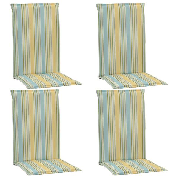 vidaXL Coussins de chaise de jardin lot de 4 Multicolore 120x50x3 cm