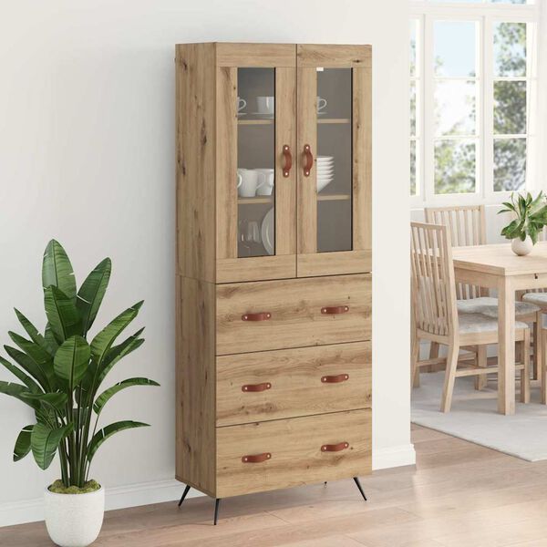 vidaXL Buffet avec &eacute;tag&egrave;re 2 pcs Ch&ecirc;ne artisanal Bois d'ing&eacute;nierie