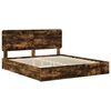 vidaXL Lit de Rangement Ch&ecirc;ne fum&eacute; 180 x 200 cm Bois d'ing&eacute;nierie