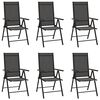 vidaXL Chaises de jardin pliables lot de 6 Textilène Noir
