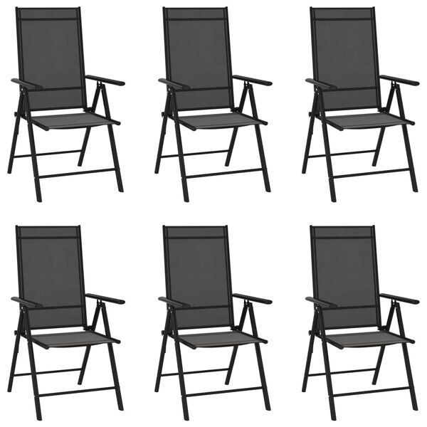 vidaXL Chaises de jardin pliables lot de 6 Textilène Noir