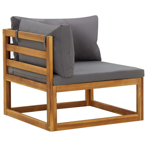 vidaXL Canapés d'angle sectionnels 2 pcs avec coussins Gris foncé