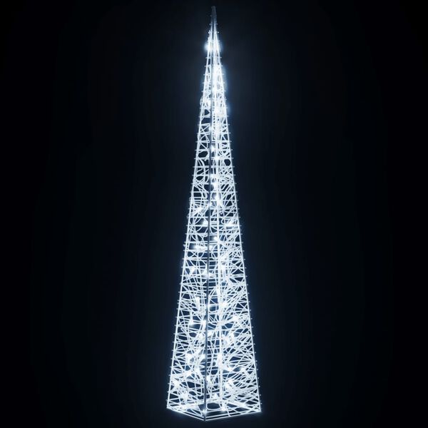 vidaXL C&ocirc;ne lumineux d&eacute;coratif &agrave; LED Acrylique Blanc froid 120 cm