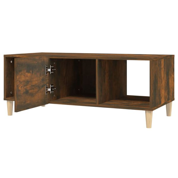 vidaXL Table basse chêne fumé 102x50x40 cm bois d'ingénierie