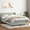vidaXL Sommier à lattes de lit et matelas gris clair 140x220cm velours