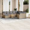 vidaXL Salon de jardin 11 pcs avec coussins beige r&eacute;sine tress&eacute;e