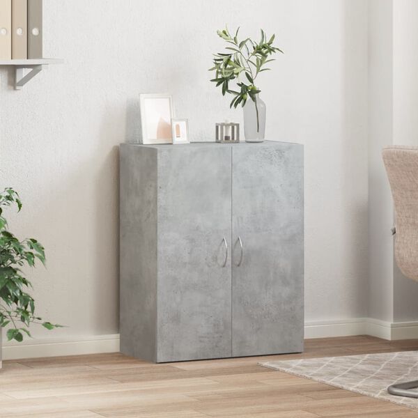 vidaXL Armoire de classement gris b&eacute;ton bois d'ing&eacute;nierie