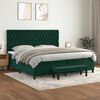 vidaXL Sommier &agrave; lattes de lit et matelas Vert fonc&eacute; 200x200cm Velours