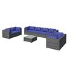 vidaXL Salon de jardin 9 pcs avec coussins R&eacute;sine tress&eacute;e Gris