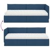 vidaXL Cadre de lit d'angle avec matelas 2 pcs Bleu Velours