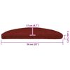 vidaXL Tapis d'escalier autocollants 20 pi&egrave;ces 56 x 17 x 3 cm Rouge bordeaux Demi-rond