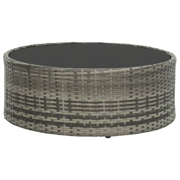 vidaXL Salon de jardin 7 pcs avec coussins R&eacute;sine tress&eacute;e Gris