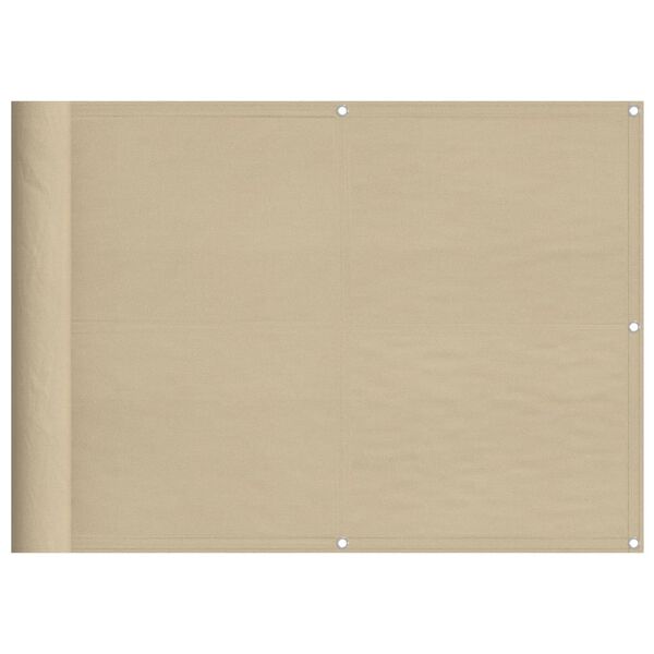 vidaXL &Eacute;cran de balcon beige 75x1000 cm 100% polyester oxford