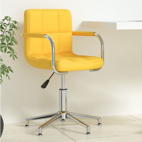 vidaXL Chaise pivotante de bureau Jaune moutarde Tissu