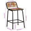 vidaXL Tabourets de bar lot de 2 46x35,5x70cm bois massif récupération