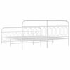 vidaXL Cadre de lit m&eacute;tal sans matelas et pied de lit blanc 200x200 cm