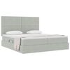 vidaXL Lit de Rangement avec matelas Gris clair 200 x 200 cm Velours