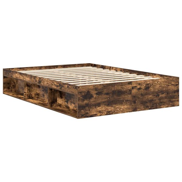 vidaXL Cadre de lit sans matelas ch&ecirc;ne fum&eacute; 120x200 cm
