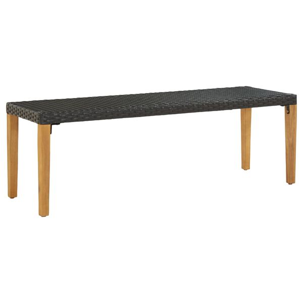 vidaXL Banc de jardin 80 cm Résine tressée Noir