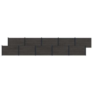 vidaXL Panneau de cl&ocirc;ture 10 pcs WPC et Aluminium Noir