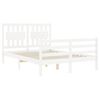 vidaXL Cadre de lit sans matelas blanc 140x200 cm bois massif