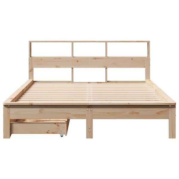 vidaXL Lit biblioth&egrave;que sans matelas 140x200 cm bois massif de pin