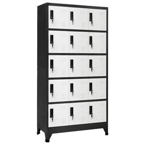 vidaXL Armoire &agrave; casiers Anthracite et blanc 90x40x180 cm Acier