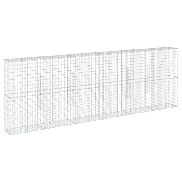 vidaXL Panier gabion avec couvercle 600x50x200 cm fer galvanisé