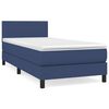 vidaXL Sommier &agrave; lattes de lit avec matelas Bleu 90x190 cm Tissu