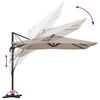 vidaXL Parasol Roma Taupe 286 x 285 x 270 cm Aluminium et polyester