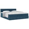VidaXL Cadre de lit ottoman avec matelas bleu fonc&eacute; 160x200 cm velours