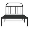 vidaXL Cadre de lit m&eacute;tal sans matelas avec t&ecirc;te de lit noir 107x203cm