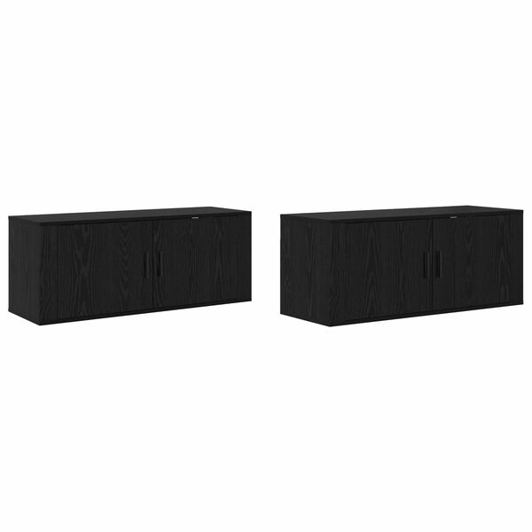 vidaXL Ensemble de meuble TV mural 2 pcs Ch&ecirc;ne noir 100 x 34,5 x 40 cm