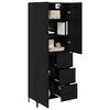 vidaXL Haut Armoire Ch&ecirc;ne noir 69,5 x 34 x 180 cm Bois d'ing&eacute;nierie