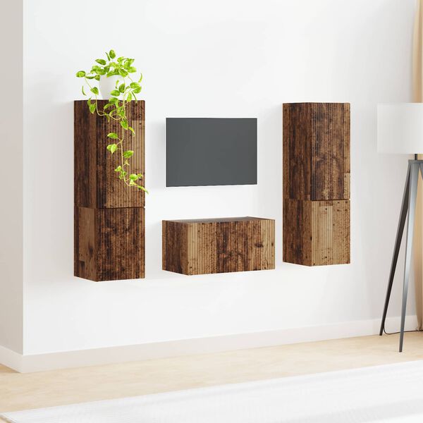 vidaXL Ensemble meuble TV 5 pcs Bois Ancien Bois d'ing&eacute;nierie