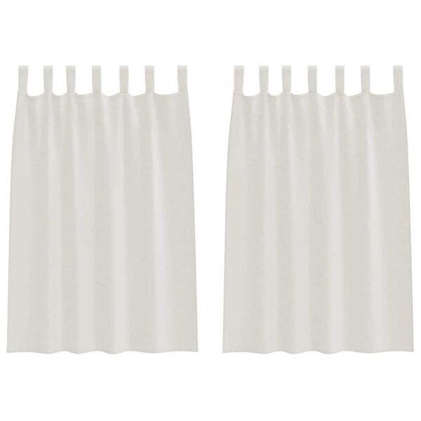 vidaXL Rideau en Voile 2 pcs Cr&egrave;me 140 x 140 cm Polyester