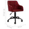 vidaXL Chaise pivotante de salle &agrave; manger Rouge bordeaux Tissu