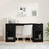 vidaXL Bureau avec armoire avec tiroir Ch&ecirc;ne noir 154,5 x 50 x 75 cm