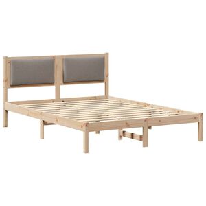 vidaXL Cadre de lit avec t&ecirc;te de lit Taupe 140 x 190 cm Pin massif