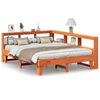 vidaXL Lit biblioth&egrave;que sans matelas cire marron 150x200 cm pin massif