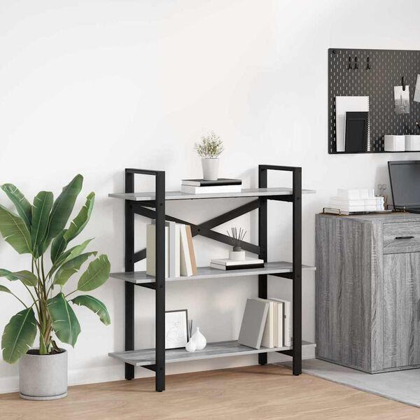 vidaXL &Eacute;tag&egrave;re Gris Sonoma 100 x 33,5 x 102 cm Bois d'ing&eacute;nierie