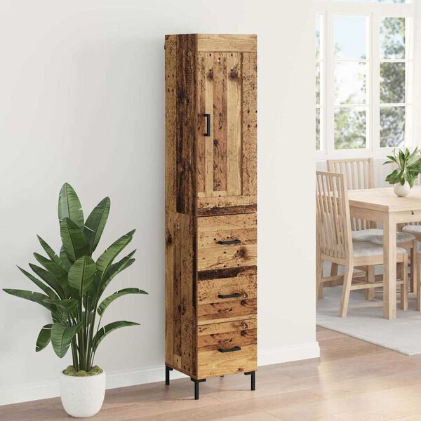 vidaXL Haut Armoire Bois Ancien 34,5 x 34 x 180 cm Bois d'ing&eacute;nierie