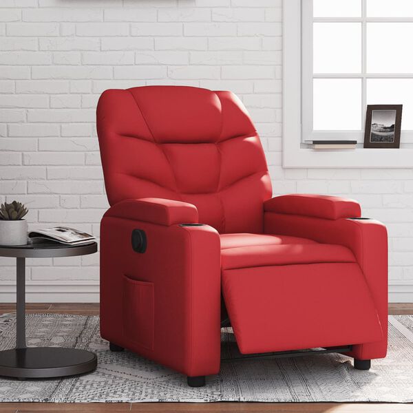 vidaXL Fauteuil inclinable &eacute;lectrique Rouge Similicuir