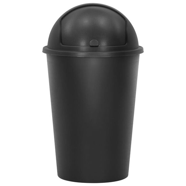 vidaXL Poubelle unique &agrave; ordures Noir 50 L