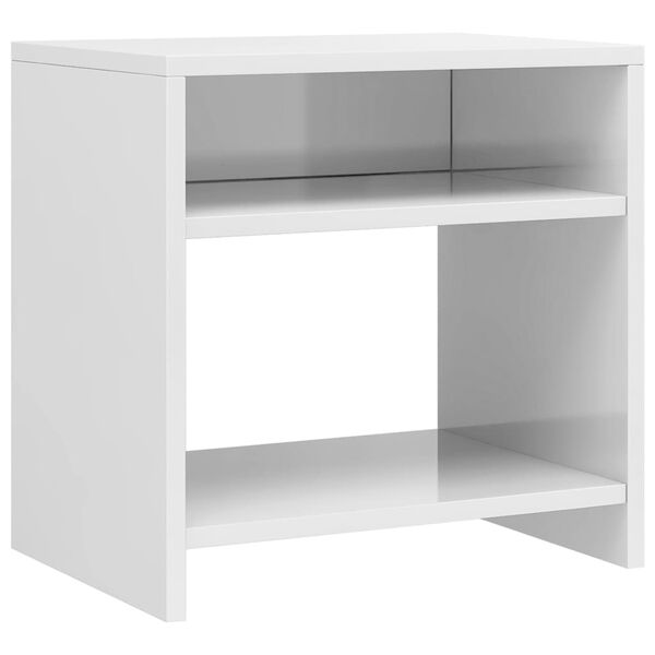 vidaXL Tables de chevet 2pcs Blanc brillant 40x30x40cm bois ingénierie