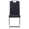 vidaXL Chaises &agrave; manger cantilever lot de 4 noir similicuir