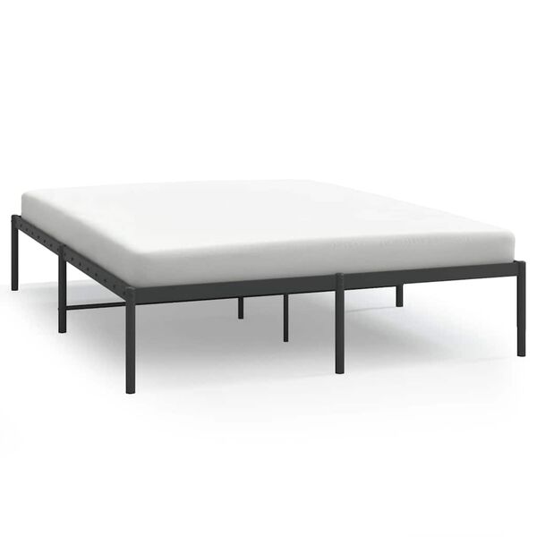 vidaXL Cadre de lit m&eacute;tal sans matelas noir 140x190 cm