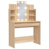vidaXL Coiffeuse avec lumi&egrave;res LED ch&ecirc;ne sonoma 96x40x142 cm